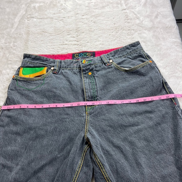 COOGI VINTAGE  Gray Jeans with Green and Yellow Detalla - Picture 4 of 11